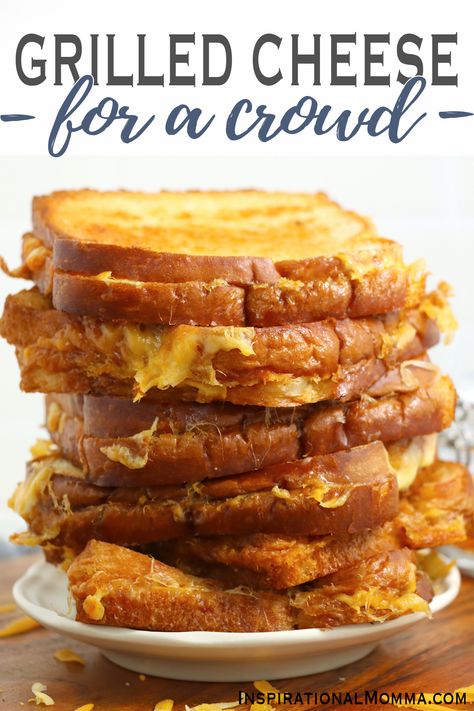 Grilled Cheese Baked In Oven, Grill Cheese In The Oven, Party Grilled Cheese, Grilled Cheese Recipes Oven, Grilled Cheese Sheet Pan, Grilled Cheese With Shredded Cheese, Grilled Cheese For Large Group, Grill Cheese For A Crowd, Baked Cheese Sandwich