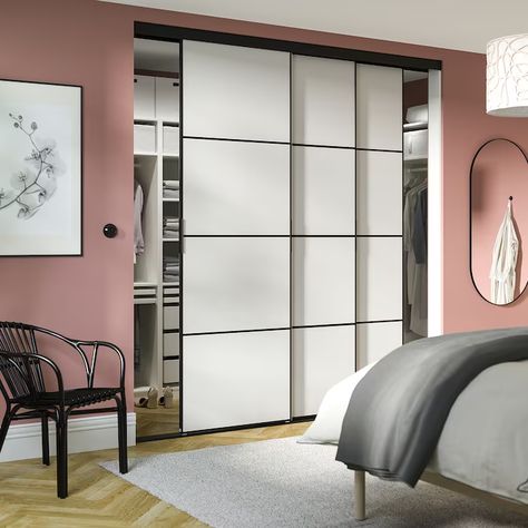 Ikea Sliding Door, Ikea Pax Doors, Ikea Wardrobe, Bathroom Furniture Storage, Sliding Wardrobe Doors, Ikea Store, Sliding Door Systems, Organization Furniture, Ikea Pax