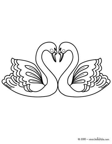 VALENTINE'S DAY coloring pages - Love Swans Love Birds Drawing, Love Swans, Swan Drawing, Swan Tattoo, Bird Outline, Alfabet Font, Valentines Day Coloring Page, Nature Art Drawings, Valentines Day Coloring