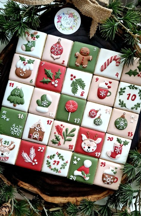 Advent Calendar Cookies Decorated, Cookies For Sale, Pressed Christmas Cookies, 2023 Christmas Cookie Trends, Advent Calendar Cookies, Advent Cookies, Advent Cookies Decorated, Christmas Gift Cookies, 12 Days Of Christmas Cookies