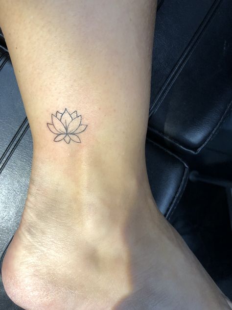 Lotus Flower Tattoo Dainty, Lotus Flower Tattoo On Ankle, Lotus Flower Tattoo Fine Line, Lotus Wrist Tattoos For Women, Lotus Ankle Tattoo, Lotus Wrist Tattoo, Lotus Tat, Tiny Lotus Tattoo, Klimt Tattoo