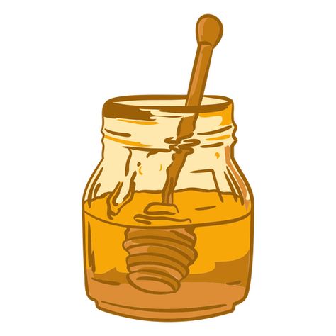 Honey Jar Illustration, Honey Food, Unique T Shirt Design, Honey Recipes, Food Jar, Honey Jar, Honey Pot, Create T Shirt, Png Design