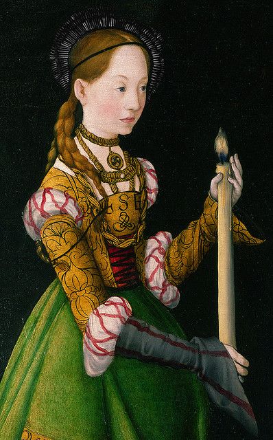 Saint Genevieve - Lucas Cranach the Elder Medieval Portraits, Saint Genevieve, Cranach The Elder, St Genevieve, Lucas Cranach, Women Portraits, Van Eyck, German Outfit, Istoria Artei