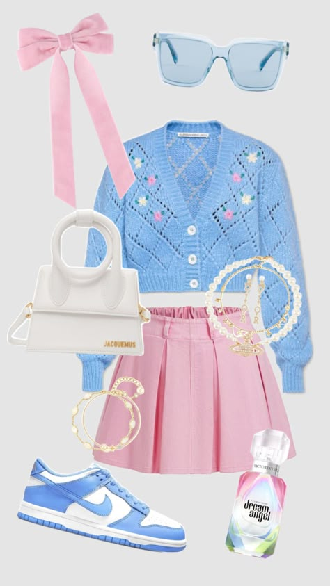 Outfit Inspo! #outfitinspo #outfit #outfitideas #outfitinspiration #fashion #fashioninspo #style #spring #summer #pink #blue #pastel #cute #y2k #city #preppy #preppyaesthetic #school #soft #girly #trendy Winter Outfits Dinner, Outfit Ideas For School Fall, Y2k City, European Summer Outfits, Outfit Layout, Blue Pastel, Causual Outfits, Style Spring, Baddie Outfits Casual