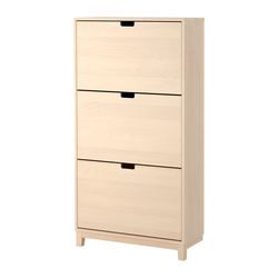 STÄLL Shoe cabinet with 3 compartments - birch - IKEA Ikea Stall Shoe Cabinet Hallway, Ikea Double Chest Of Drawers, Ikea Small Chest Of Drawers, Dunelm Shoe Storage, Ikea Shoe Storage, Dunelm Chest Of Drawers, Closet Maid, Ikea Shoe Cabinet, Messy Closet