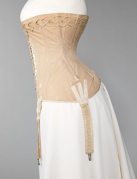 S-Bend Corset, circa 1904 S Bend Corset, Edwardian Corsets, Cotton Corset, 1900s Fashion, Fashion Silhouette, Edwardian Dress, Vintage Corset, Edwardian Fashion, Historical Costume