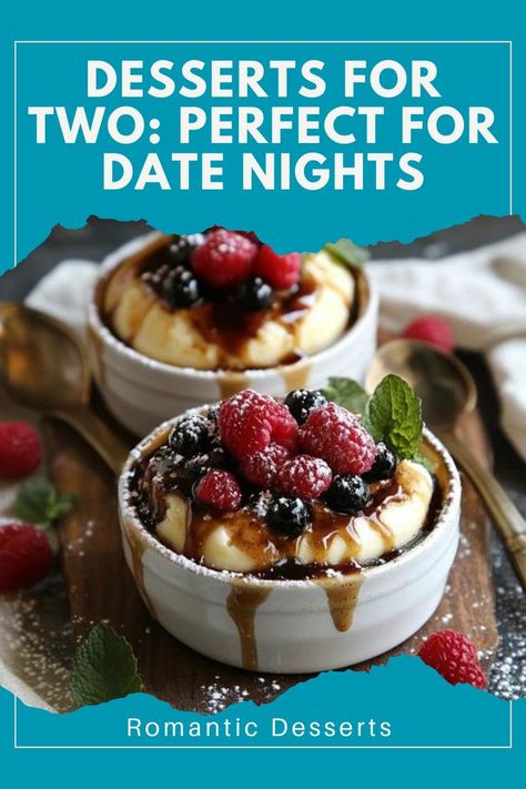 Satisfy your sweet tooth with these simple desserts for two! Perfect for sharing on a cozy evening. 🥂 #SweetForTwo #RomanticDesserts #PerfectForSharing #DateNightIn Romantic Desserts For Two Easy, Date Night Desserts, Desserts For 2, Romantic Desserts For Two, Weeknight Desserts, Desserts For Two, Romantic Desserts, Simple Desserts, Night Recipes