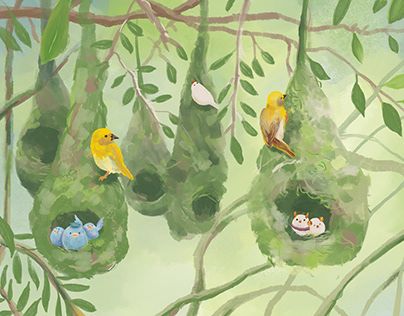 Check out new work on my @Behance profile: "Bird Nest" http://be.net/gallery/99313147/Bird-Nest Bird In Nest Illustration, Bird Nest Illustration, Childrens Book Cover, Bird Nest, Shiba Inu, Wall Painting, Art