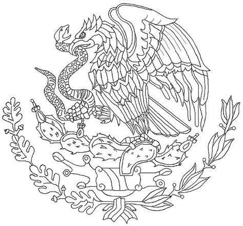 Colouring in for kids. Free downloadable colouring in pages to celebrate Cinco de Mayo Mexican Flag Drawing, Mexican Flag Tattoos, Aztec Drawing, Mexico Tattoo, Tattoo Script Fonts, Flag Drawing, Meaningful Tattoo Quotes, Mexican Culture Art, Chicano Art Tattoos