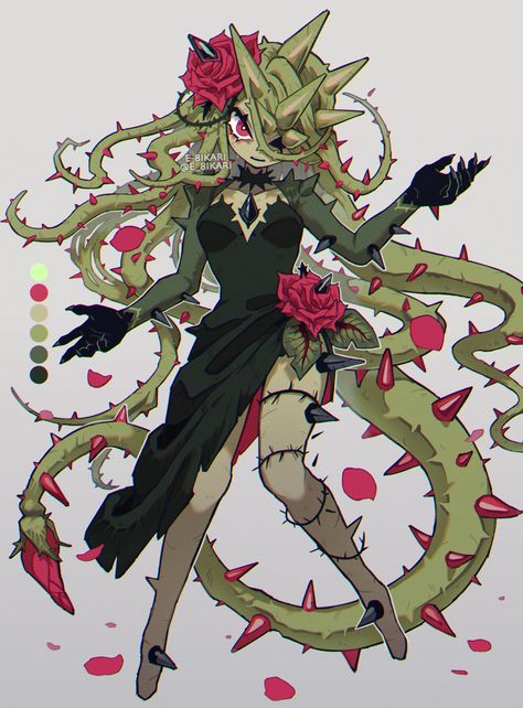 E-8IKARI on X: "茨姫 https://t.co/qyOY2tN0BZ" / X Plant Monster, Creature Drawings, Monster Concept Art, Dungeons And Dragons Characters, Cartoon Character Design, Dnd Characters, Creature Design, Character Portraits, Creature Art