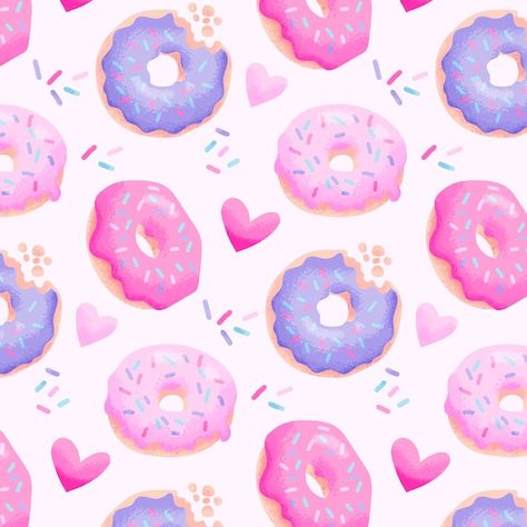 Hand drawn candy pastel color pattern | Free Vector #Freepik #freevector #pastel-pattern #sweet-pattern #dessert-pattern #shape-pattern Candy Pastel, Donut Pattern, Sprinkle Donut, Color Pastel, Cute Desserts, Vector Hand, Top View, Digital Clip Art, Pastel Colors