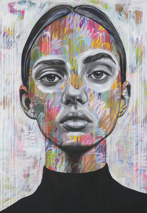 Graffiti Meets Oil Painting in Stunningly Realistic Murals - Creators Layered Portrait Photography, Ant Carver, Modern Portrait, Art Alevel, Gcse Art Sketchbook, A Level Art Sketchbook, Reflection Art, Gcse Art, Arte Sketchbook