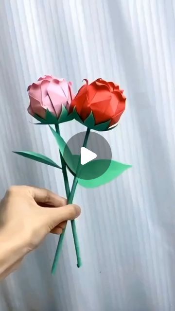 Easy DIY on Instagram: "Paper rose

#papercraft #stampinup #quilling #craftersofinstagram #paperartist #handmadecard #papercutting #cardmaker #origamiart #paperlover #cardmakersofinstagram #paperaddict #quillingart #paperquilling #cardmakinghobby #papercrafter #kartenbasteln #cardmakingideas #papercraftingaddict #papercrafters #papercraftersofinstagram" Paper Rose Origami, Post It Note Origami Rose, Rose Origami Tutorial, Origami Rose Bouquet Tutorial, Mini Rose Origami, Handmade Father's Day Gifts, Origami Flowers Tutorial, How To Make Rose, Cute Origami