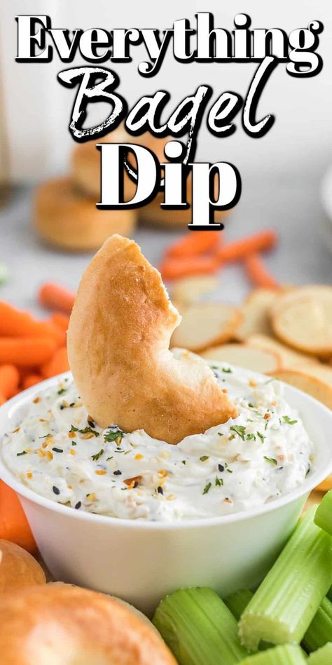 Bagel Dip Recipe, Bagel Flavors, Everything Bagel Dip, Bagel Dip, Roasted Grape Tomatoes, Mini Bagels, Casual Entertaining, Appetizers For A Crowd, Best Party Food