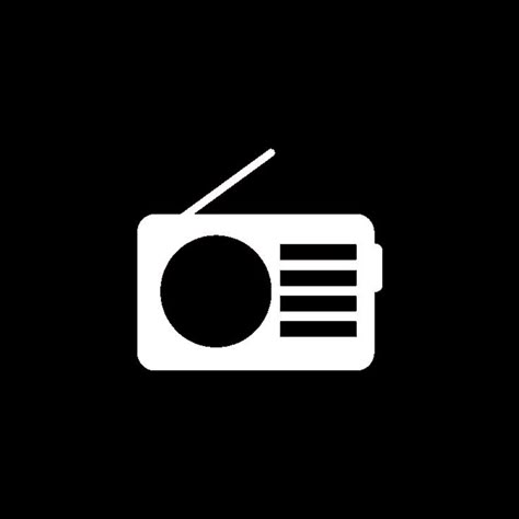 Black radio app icon Radio Icon Aesthetic, Samsung Icons, Radio Icon, Playlist Covers Photos, Black App, Phone Decor, Face Accessories, Dark Theme, Phone Layout