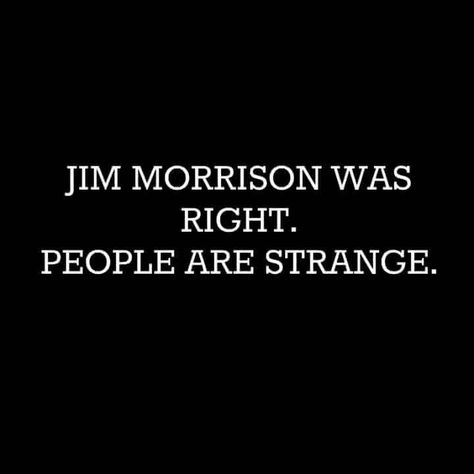 People are strange People Are Strange, Fav Movie, Clever Quotes, Witty Quotes, Jim Morrison, Priyanka Chopra, Sarcastic Quotes, The Doors, Music Quotes