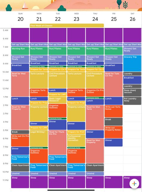 Law School Reading Schedule, 1l Law School Student, Law School Study Schedule, Law School Schedule, Work And Study Schedule, Law School Outline, Lsat Study Aesthetic, Uni Schedule, School To Do List Printable