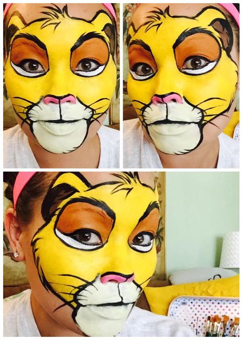 Lion King - Simba face paint Simba Face Paint, Lion King Face Paint, Lion Face Paint Easy, Lion Face Paint, Lion King Play, Halloween Makeup For Kids, Lion King Costume, Lion King Musical, Lion King Jr