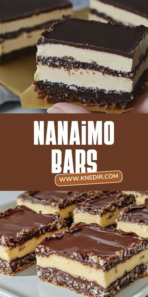 🍫 Indulge in the rich, creamy layers of Classic Nanaimo Bars, a beloved Canadian no-bake dessert! With a chocolatey base, creamy custard filling, and smooth chocolate topping, they’re perfect for holidays, potlucks, or everyday treats. 🥰 This easy recipe is a must-try for chocolate lovers! 🌟 #NanaimoBars #NoBakeDesserts #CanadianRecipes #ChocolateLovers #HolidayBaking #EasyDessertIdeas #SweetTreats 🍪 Nanaimo Bar Cookies, Nanimono Bars, Switzerland Desserts, Nanaimo Bars Recipe, Nanaimo Bar, Nanaimo Bar Recipe, Canadian Dessert, Easy Bar Recipes, Nanaimo Bars