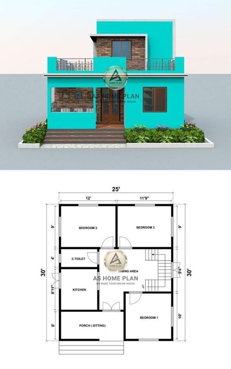 Indian Village House Plans, Village House Design Plan, 25×30 House Plan, Small Village House Design Indian, Small Village House Design, Village House Plan, 3 Bhk House Plan, 2d House Plan, Floor Plan 3 Bedroom