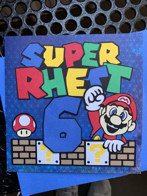 Mario Cards Birthdays, Mario Birthday Card, Mario Birthday, Bday Cards, Cricut Cards, Mario And Luigi, Cards Birthday, Super Mario Bros, Mario Bros