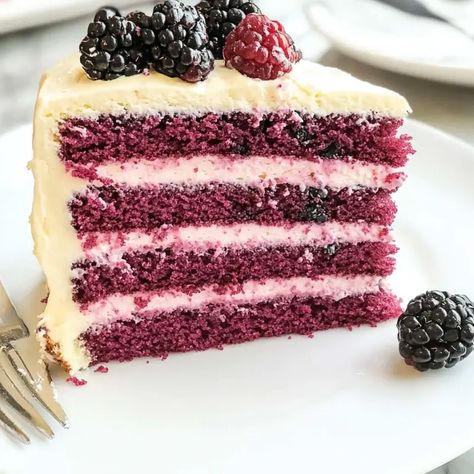 Blackberry Celebration Cake: A Stunning Dessert for Special Occasions Blackberry Recipes Easy, Blackberry Cream Cheese, Cream Cheese Cupcakes, Sunshine Cake, Blackberry Recipes, Maple Pumpkin, Custard Cake, Celebration Cake, Coconut Recipes