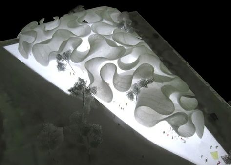 Pleated Sky Museum / Akihisa Hirata | ArchEyes Folding Architecture, Fish Roe, Landform, Parametric Architecture, Arch Model, Concept Diagram, Parametric Design, Architecture Office, Museum Of Contemporary Art