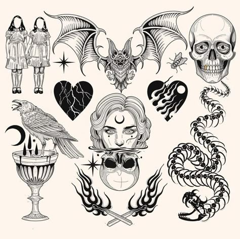 Clever Tattoos, Tours France, Flash Tattoo Designs, Creepy Tattoos, Spooky Tattoos, Adult Coloring Designs, Tattoo Style Drawings, Dark Art Tattoo, Tattoo Design Book