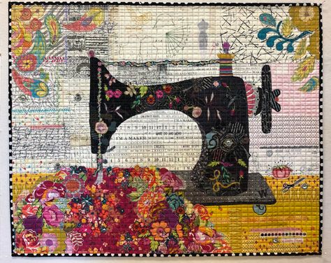 Summer Solstice Retreat Laura Heine, Collage Pattern, Featherweight Sewing Machine, Sewing Machine Quilting, Nancy Zieman, Machines Fabric, Fabric Kit, Quilt Kit, Quilt Kits