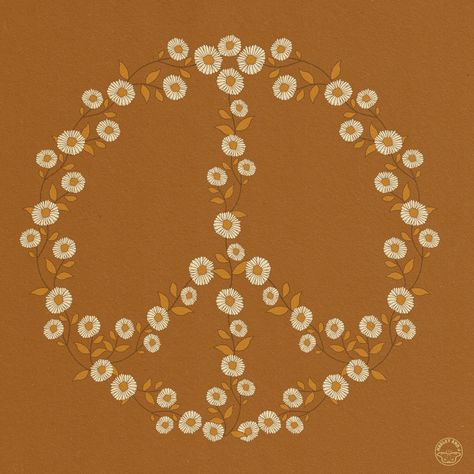 #seventies #vintage #flowers #flowerpower #daisy #brown Peace Wreath, 70s Daisy, Daisy Patterns, Journal Prints, Pictures To Print, Crafty Mom, Patterns Wallpaper, Crafty Moms, Daisy Pattern