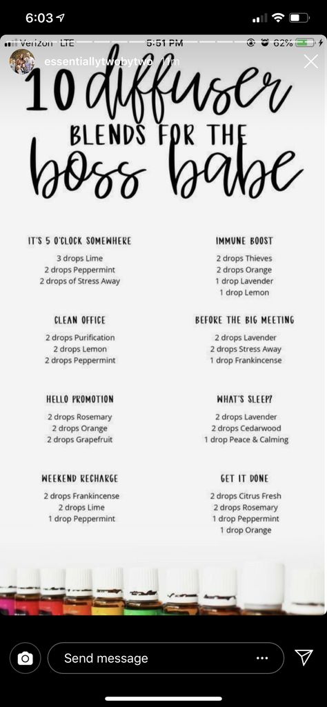 Diffuser Blends For Office, Office Oil Diffuser Blends, Happy Blend Essential Oils, Work From Home Diffuser Blend, Diffuser Blends For Workplace, Office Essential Oil Blends, Immune Boosting Diffuser Blends, Office Diffuser Blends, Yl Diffuser Blends