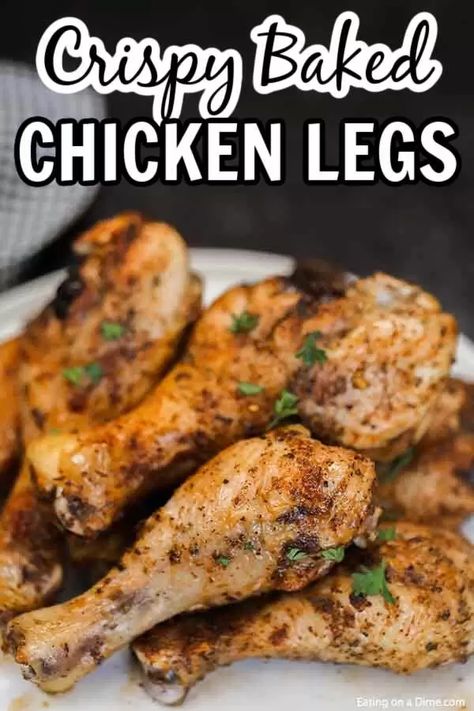 Enjoy flavorful baked chicken legs recipe in minutes thanks to this easy dinner idea. The entire family will enjoy this easy and healthy crispy baked chicken. Learn how to make the best crispy chicken in the oven. Enjoy juicy chicken once you find out what temp to bake this simple recipe. #eatingonadime #bakedchickendrumsticks #Intheovencrispy #IntheovenSimple #howlongto #recipes #OvenEasy #RecipesOven #easycrispy Easy Drumstick Recipes, Chicken Legs Recipe, Oven Roasted Asparagus, Chicken Drumstick, Baked Chicken Drumsticks, Chicken Leg Recipes, Crispy Baked Chicken, Drumstick Recipes, Chicken Drumstick Recipes