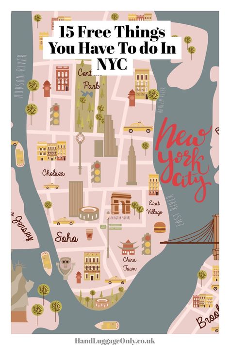 15 Free Things You Have To Do In New York City Visiting New York City, New York Bucket List, Visiting New York, New York City Vacation, New York Vacation, Voyage New York, To Do In New York, New York City Map, Visit New York City