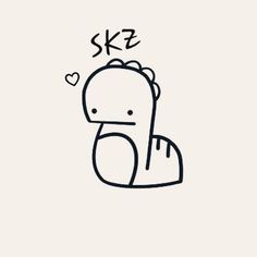 Simple Skz Drawings, Skz Tattoos Ideas, Bangchan Dinosaur Drawing, Skz Doodles Easy, Easy Skz Drawing, Tattoo Ideas Stray Kids, Skz Sweater, Stray Kids Painting Ideas, Stray Kids Doodles