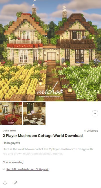 Mushroom Sides, Cottage Core Houses, Cottagecore House Minecraft, Interior Minecraft, Cottage Minecraft, Minecraft Starter House, Cottage Core Minecraft House, Cottagecore Minecraft, Minecraft Houses Survival