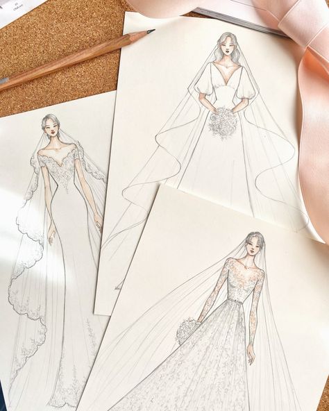 Learn 3 simple ways to illustrate wedding veils for wedding illustrations and fashion illustrations! Click to go to the video tutorial, or check out The Styleaholic on Youtube. Veil Sketch, Wedding Illustration Drawings, Veil Drawing, Wedding Dress Drawings, Wedding Dress Illustrations, Wedding Dress Veil, Wedding Dress Sketches, Reception Outfit, Dress Illustration