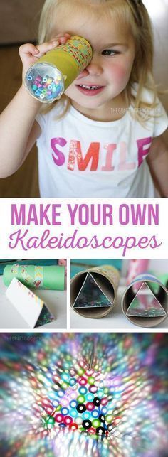 Older Kids Crafts, Diy Kaleidoscope, Recycled Crafts Kids, Kaleidoscopes, Craft Projects For Kids, Camping Crafts, Fun Crafts For Kids, Recycled Crafts, Crafts For Teens