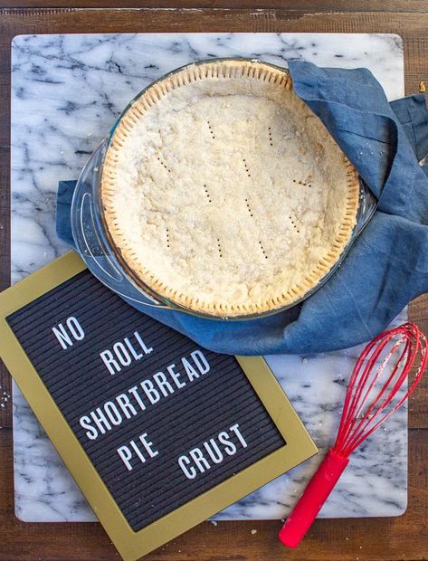 Shortbread Pie Crust Recipe, No Roll Pie Crust Recipe, No Roll Pie Crust, Shortbread Pie, Shortbread Pie Crust, Shortbread Crust Recipe, Pies Savory, Pie Crust From Scratch, Butterscotch Pie