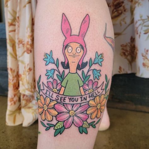 Louise Belcher Tattoo Ideas, Louise Belcher Tattoo, Tina Belcher Tattoo, Bobs Burgers Tattoo, Louise Tattoo, Bobs Burgers Louise, Tattoos 2023, Louise Belcher, Empire Tattoo