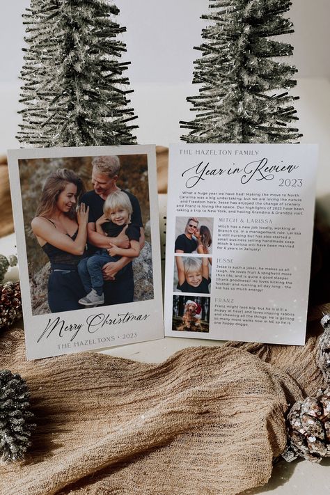 Printable Holiday Card, Holiday Card Template, Photo Christmas Card, Card Templates Printable, Christmas Card Template, Year In Review, Printable Christmas Cards, Photo Christmas, Diy Printable