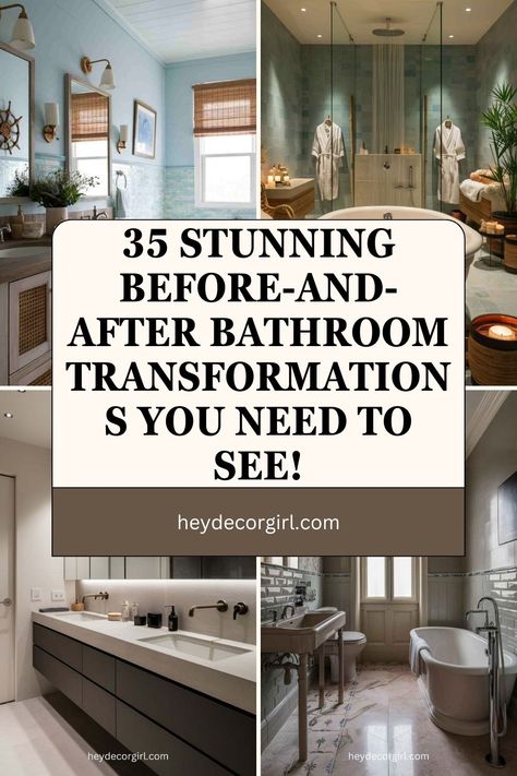 Witness the magic of incredible before-and-after bathroom transformations! 🚿💫 From outdated and dull to stylish and modern, these makeovers will inspire your next remodel. Whether you love minimalist elegance, bold tiles, or spa-like retreats, these stunning renovations prove that a fresh design can make all the difference! Bold Tile, Beautiful Tiles, Elegant Vanity, Bathroom Transformation, Stunning Bathrooms, Cozy Farmhouse, Beautiful Tile, Farmhouse Charm, Bathroom Decor Ideas