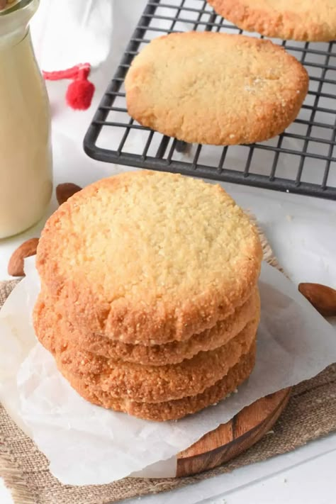 These 2-ingredient Cookies are healthy almond flour cookies crispy on the edges, chewy in the middle and the most simple cookies you'll ever make ! Plus, these almond cookies are  also egg-free, dairy-free, gluten-free and vegan approved! Healthy Almond Flour Cookies, Almond Flour Lemon Cookies, Conscious Plant Kitchen, 2 Ingredient Cookies, Almond Flour Recipes Cookies, Healthy Sugar Cookies, Vegan Shortbread Cookies, Vegan Gluten Free Cookies, Egg Free Cookies