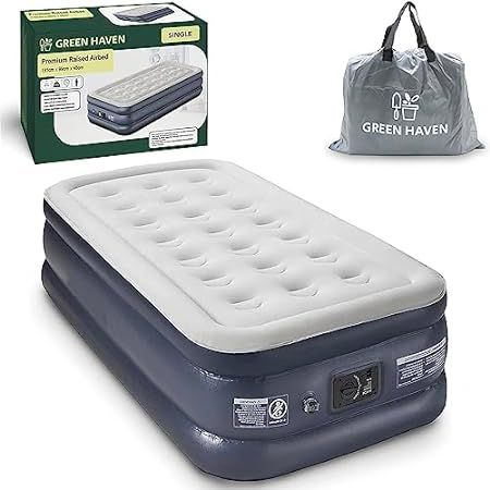 Active Era Luxury Single Size Air Mattress - Elevated Inflatable Air Bed, Electric Built-in Pump, Raised Pillow & Structured I-Beam Technology : Amazon.co.uk: Sports & Outdoors Blow Up Bed, Blow Up Beds, Inflatable Bed, Camping Mattress, Air Mattresses, I Beam, Inflatable Mattress, Single Mattress, Air Bed