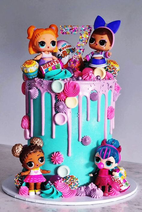 Birthday Cake Sweets, Lol Doll Birthday Cake Ideas, Lol Cakes Birthday Ideas, Lol Surprise Dolls Party Ideas Cake, Lol Cakes Birthday Girl, Lol Birthday Cake Ideas, Doll Birthday Cake Ideas, Lol Doll Birthday Party Ideas, Lol Cakes Birthday