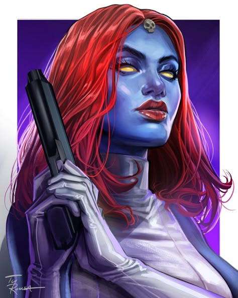 Mystique, Ty Romsa on ArtStation at https://www.artstation.com/artwork/KrOwZG Mystique Xmen, Wonder Woman Comics, Mystique Art, Mystique Marvel, Xmen Art, Absolute Power, Marvel Artwork, Marvel Villains, Arte Dc Comics