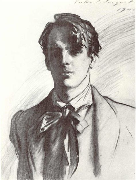 Wb Yeats, John Sargent, W B Yeats, William Butler Yeats, Academic Drawing, Giovanni Boldini, Master Drawing, White Drawing, John Singer Sargent