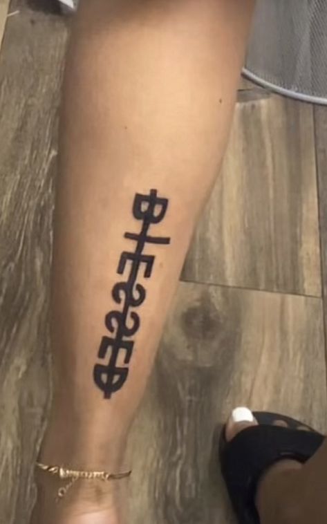 Blessed lower calf tattoo Calf Tattoo Black Women, Behind Calf Tattoo, Lower Calf Tattoo, Side Calves Tattoos For Women, Back Of Calf Tattoos For Women, Side Calf Tattoos For Women, Back Of Calf Tattoo, Calf Tattoos For Women, Religious Tattoos