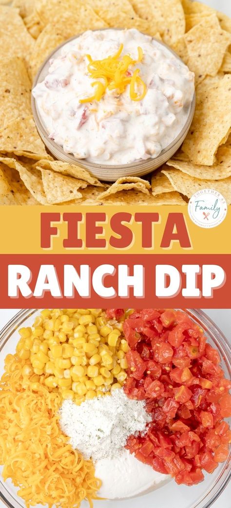 Corn Dip With Sour Cream And Rotel, Corn Rotel Dip Sour Cream, Fiesta Chip Dip, Ranch Rotel Dip, Sour Cream And Rotel Dip, Corn Dip With Ranch Packet, Zesty Ranch Dip, Corn Ranch Dip, Sour Cream Rotel Ranch Dip