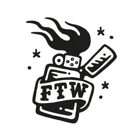 Ftw Tattoo, Traditional Tattoo Old School, Traditional Tattoo Inspiration, Optical Illusion Tattoo, Cartoon Character Tattoos, Tshirt Custom, Diy Tattoo, Traditional Tattoo Flash, 1 Tattoo