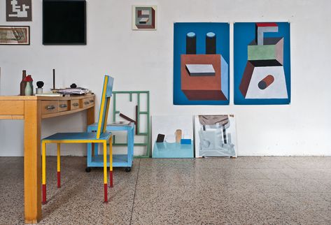 Nathalie Du Pasquier | artlead George Sowden, Memphis Group, Nathalie Du Pasquier, Wood Elephant, Chairs Lounge, Memphis Design, Space Place, Work Spaces, Subway Art